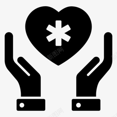 健康保险心脏护理健康保险医疗保健图标