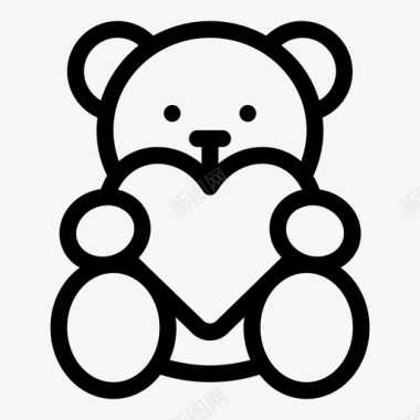 手绘玩具熊熊可爱礼物图标