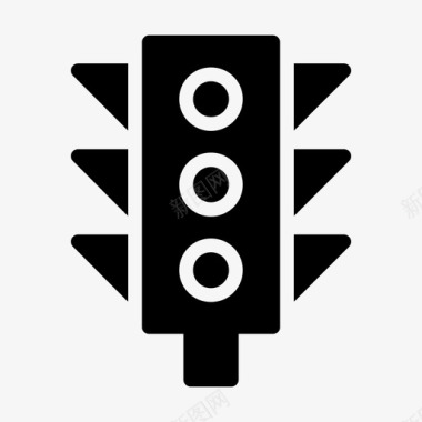 道路施工标志信号灯道路图标