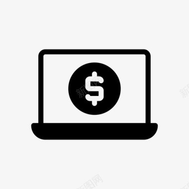 火焰美元图标美元金融笔记本电脑图标