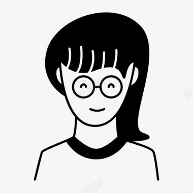 人物篮球女孩脸书呆子图标