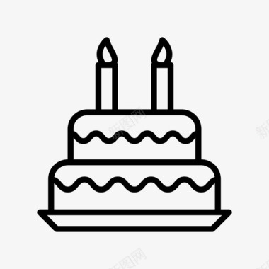 设计甜蜜蛋糕生日蜡烛图标
