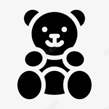 手绘玩具熊泰迪熊动物婴儿图标