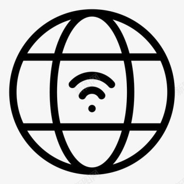 网络wifi通信地球仪图标