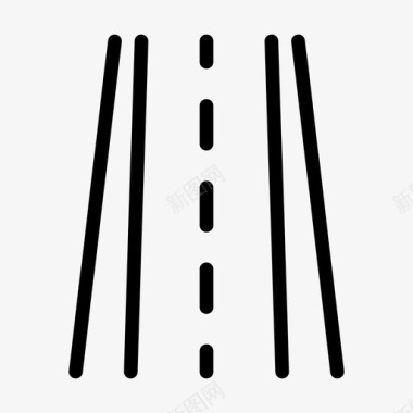 道路施工标志道路公路轨道图标