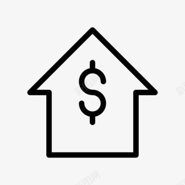 火焰美元图标美元银行房子图标