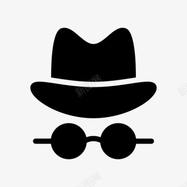帽子符号黑客特工眼镜图标