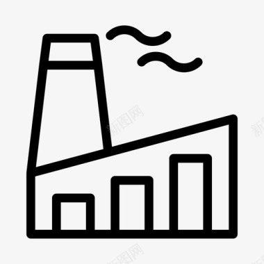 厂房施工现场工厂建筑烟囱图标