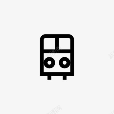 公共标识红公共汽车送货运输图标