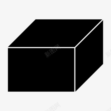 矩形立方体三维长方体图标