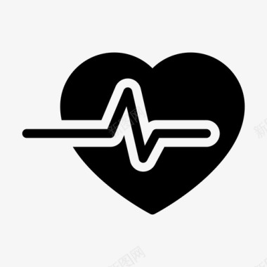 医疗及生活心脏心跳健身图标