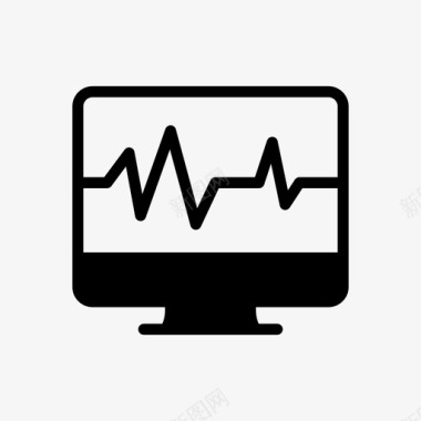 大地财产保险脉冲节拍计算机图标