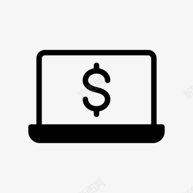 美元小图标支付美元笔记本电脑图标