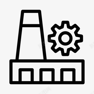 齿轮标志工业烟囱齿轮图标