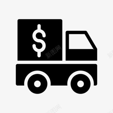 火焰美元图标交货美元卡车图标