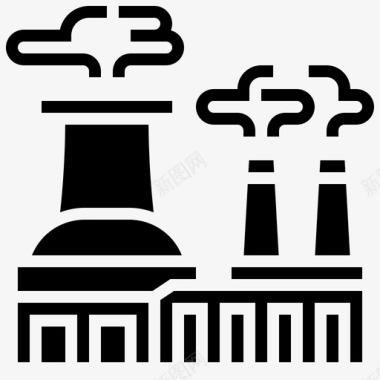 设计元素核电站电力发电机图标