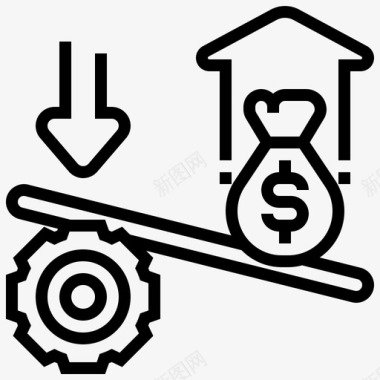 金融投资画册杠杆信贷平等图标