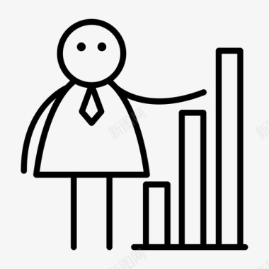 人物篮球条形图业务图表图标