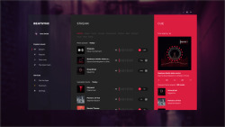 Beatsync音乐流媒体应用程序主屏选项网页参考素材