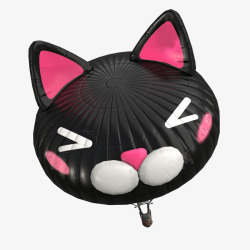 神秘黑猫降落伞图标素材
