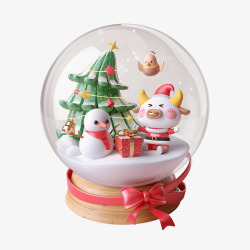 圣诞小屋水晶球音乐盒雪球模型素材