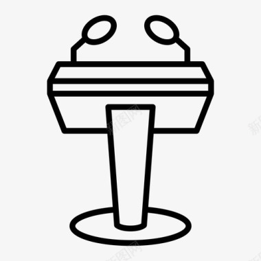 讲台讲台辩论麦克风图标