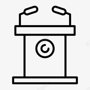 讲台讲台辩论麦克风图标