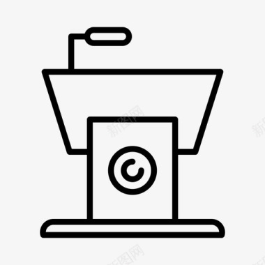 讲台讲台演讲麦克风图标