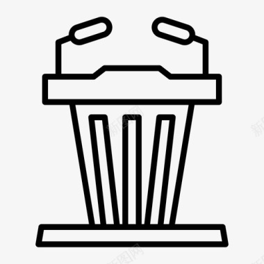 讲台讲台辩论麦克风图标