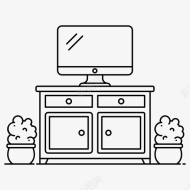 家具和家居电视休息室切斯特表家具图标