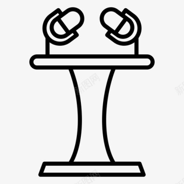 讲台讲台演讲麦克风图标