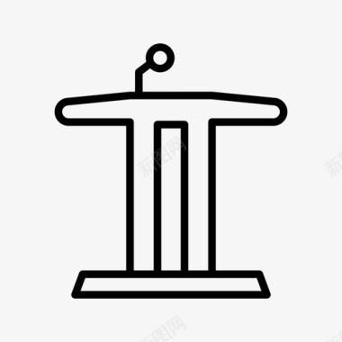 讲台讲台演讲政治图标