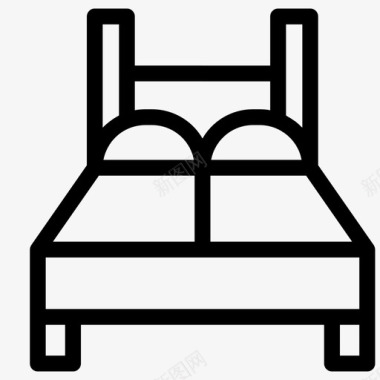 枕头床卧室枕头图标