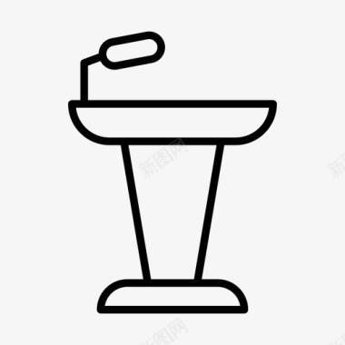 讲台讲台辩论麦克风图标