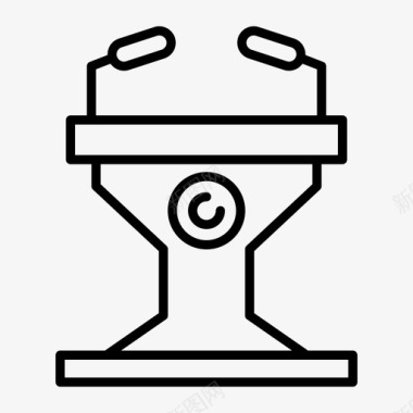 讲台讲台辩论麦克风图标