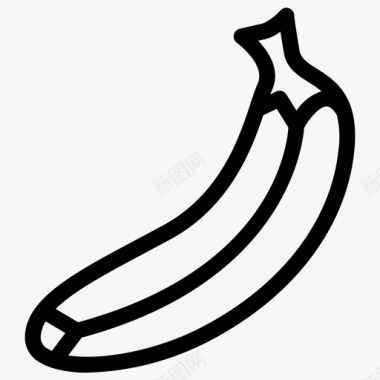 黑白香蕉串水果图标