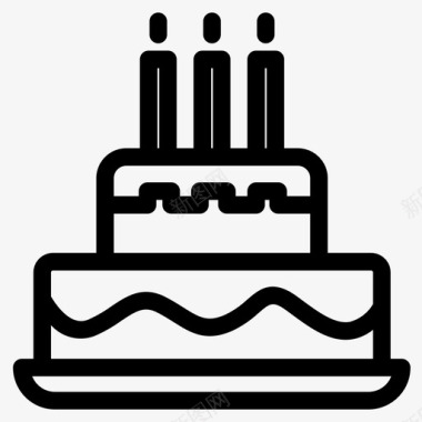 生日蛋糕矢量蛋糕烘焙食品生日蛋糕图标