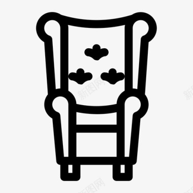 线性装饰采购产品装饰扶手椅装饰扶手椅家具图标