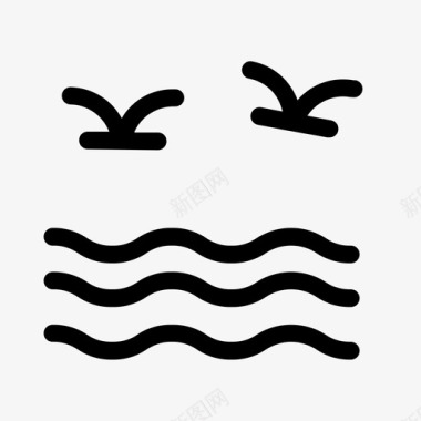 彼岸花海鸟海滩假日图标