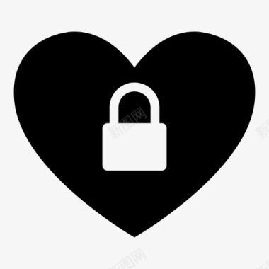 情人节的情书安全心脏心脏锁图标