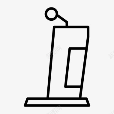 讲台讲台演讲麦克风图标