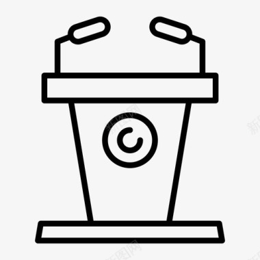 讲台讲台辩论麦克风图标