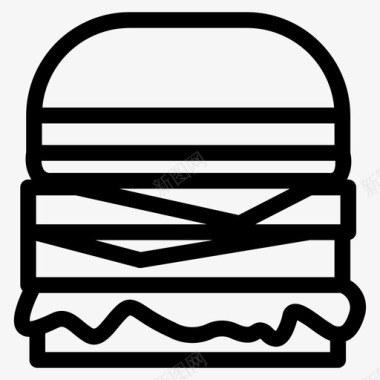 美团外卖图标设计汉堡快餐垃圾食品图标