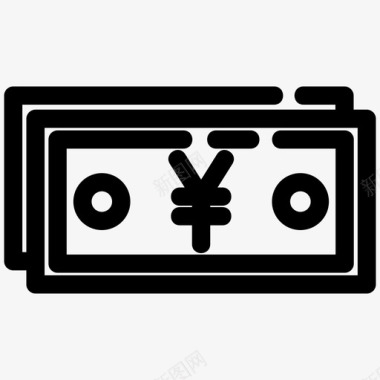 火焰美元图标日元现金货币图标