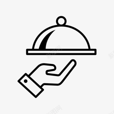 餐饮展板服务员餐饮cloche图标