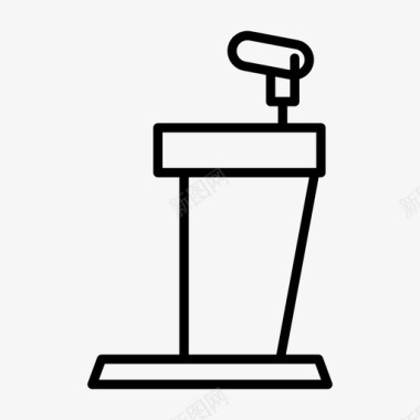 讲台讲台辩论麦克风图标