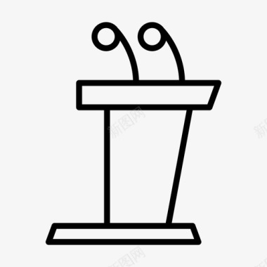 讲台讲台演讲麦克风图标