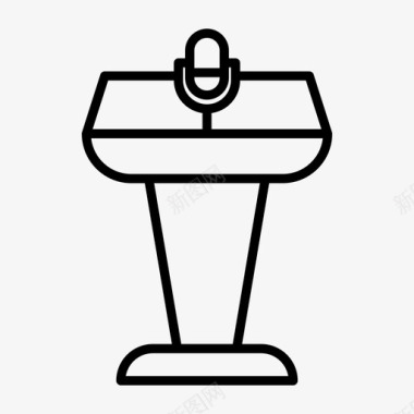 讲台讲台辩论麦克风图标