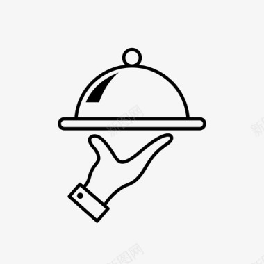 餐饮展板服务员餐饮cloche图标