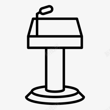 讲台讲台辩论麦克风图标